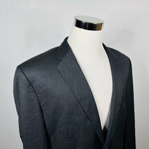 Joseph & Feiss 46L Sport Coat Dark Gray 100% Wool Two Button Lined Vented